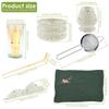 7Pcs Matcha Tea Set Gift Box Kit with Whisk Bowl Whisk/Scoop Holder Teascoop Sifter Tea Ceremony Set - Matcha Making Accessories