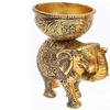 Messing Olifant Kom Etnisch Ontwerp Pot Voor Huisdecoratie Zwevende Bloemen Kaarslampen Tempel Kamer Traditionele Diwali Decoratie Cadeau,