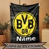 Personalizowany koc z nadrukiem Borussia Dortmund, Dekoracja domu, Sypialnia, Sofa, Kemping, Kanapa, Prezenty na Urodziny Boże Narodzenie