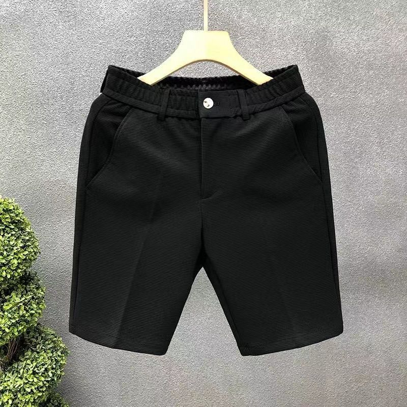 Light Business Casual White Suit Shorts Men s Summer Trendy Trousers Men s Korean Style Slim 5-point Pants S чёрный