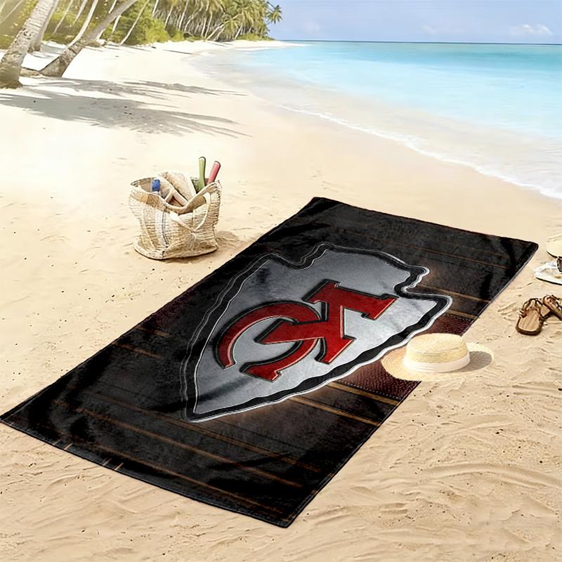Kansas City Chiefs2 Print Beach Towel, Large Soft Quick Dry Towel for Beach Camping Swimming
