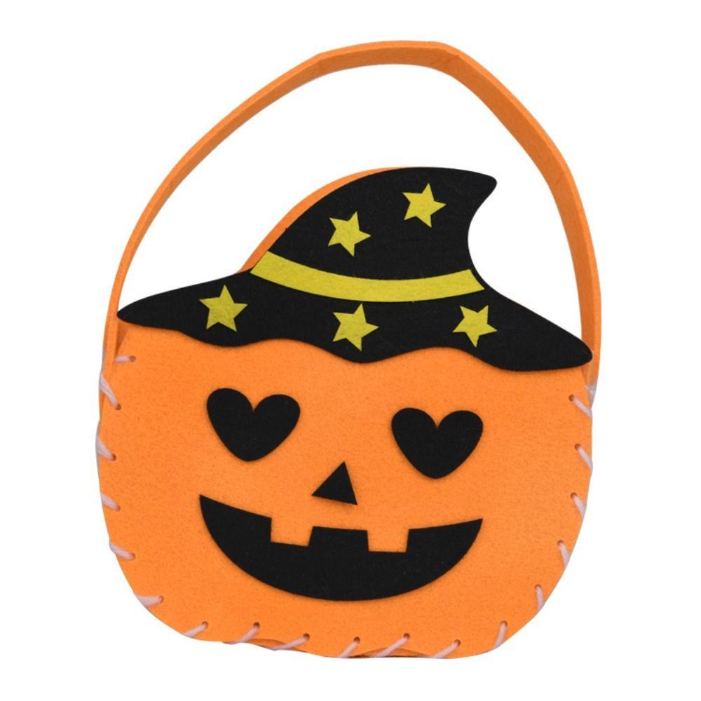 Storage Bucket Halloween Candy Bag Trick Or Treat Gift Basket Cartoon Halloween Bag  For Kids