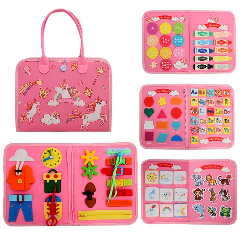 Montessori Felt Busy Board: Multi-Page Educational Toy & DIY Accessories for Early Childhood Learning