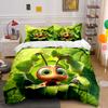 Curious Red Ant Peeking Through Leaves Print Bedding Set 1 Duvet Cover 2 Pillowcases for Adult and Children Luxury Gift