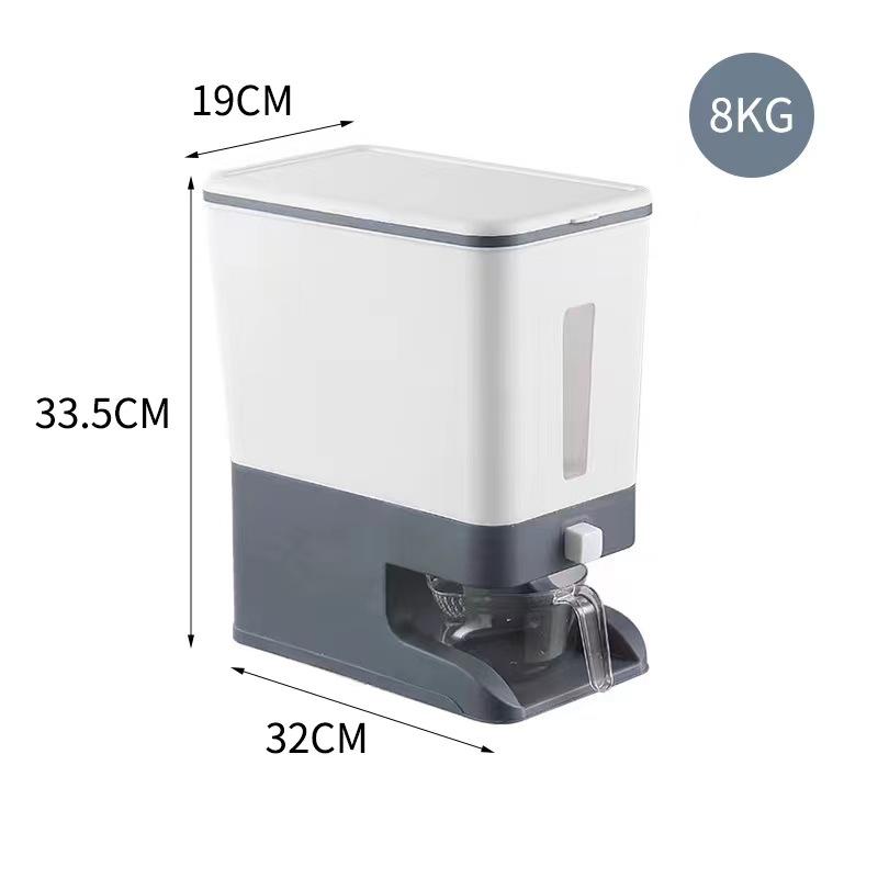 Pressure-type quantitative rice bucket, sealed moisture-proof and insect-proof miscellaneous grain tank, household rice storage