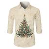 Men's Christmas Shirt Christmas Print Long Sleeve Button Shirt