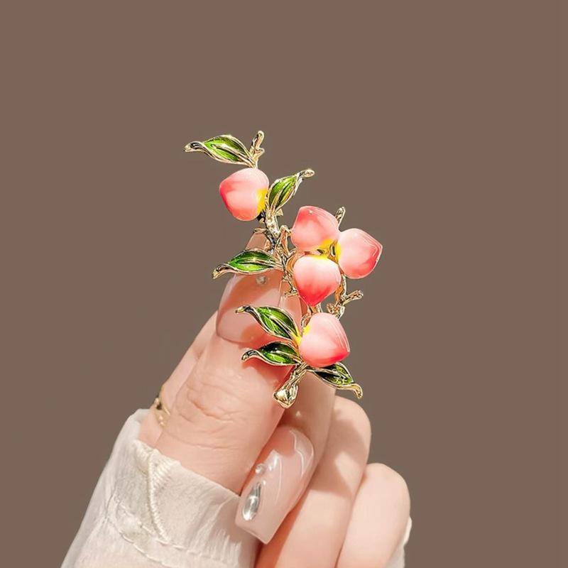 Κομψή καρφίτσα με λουλούδι παιώνιας - Ρετρό εθνικό στυλ, Προηγμένο αξεσουάρ καρφίτσας για Τσέονγκσαμ και Χάνφου