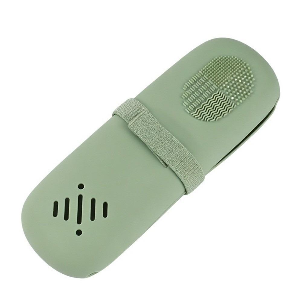 Ventilated Hole Silicone Makeup Brush Bag Dust-proof Cosmetic Brush Storage Pouch  Women
