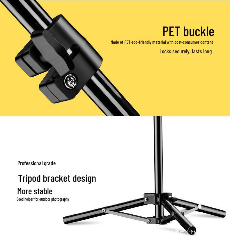 Outdoor Multi-Functional Phone Stand Tripod with Fill Light for Streaming & Photography