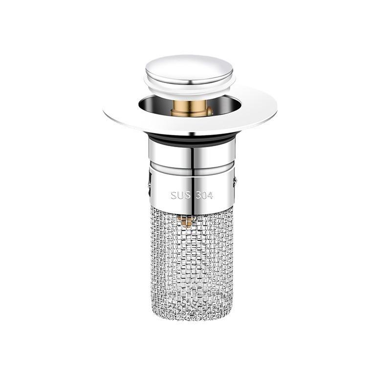 Washbasin Leakage Plug, Bouncing Core, Washbasin Sink Drain, Hair Filter, Anti-odor, Universal Press Type