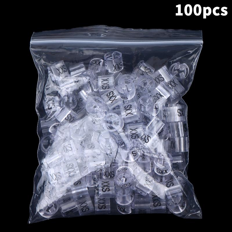 

Clothes Hanger Size Marker 100Pcs Clear Plastic Tags XXS to 5XL for Home Wardrobe Clothing Arrangement