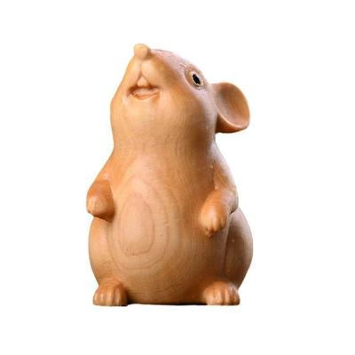 Schattig Hamsterbeeldje Grappig Decoratief Dierbeeldje Nieuwe Houtgesneden Dierenriem Muis Kantoor Cadeau