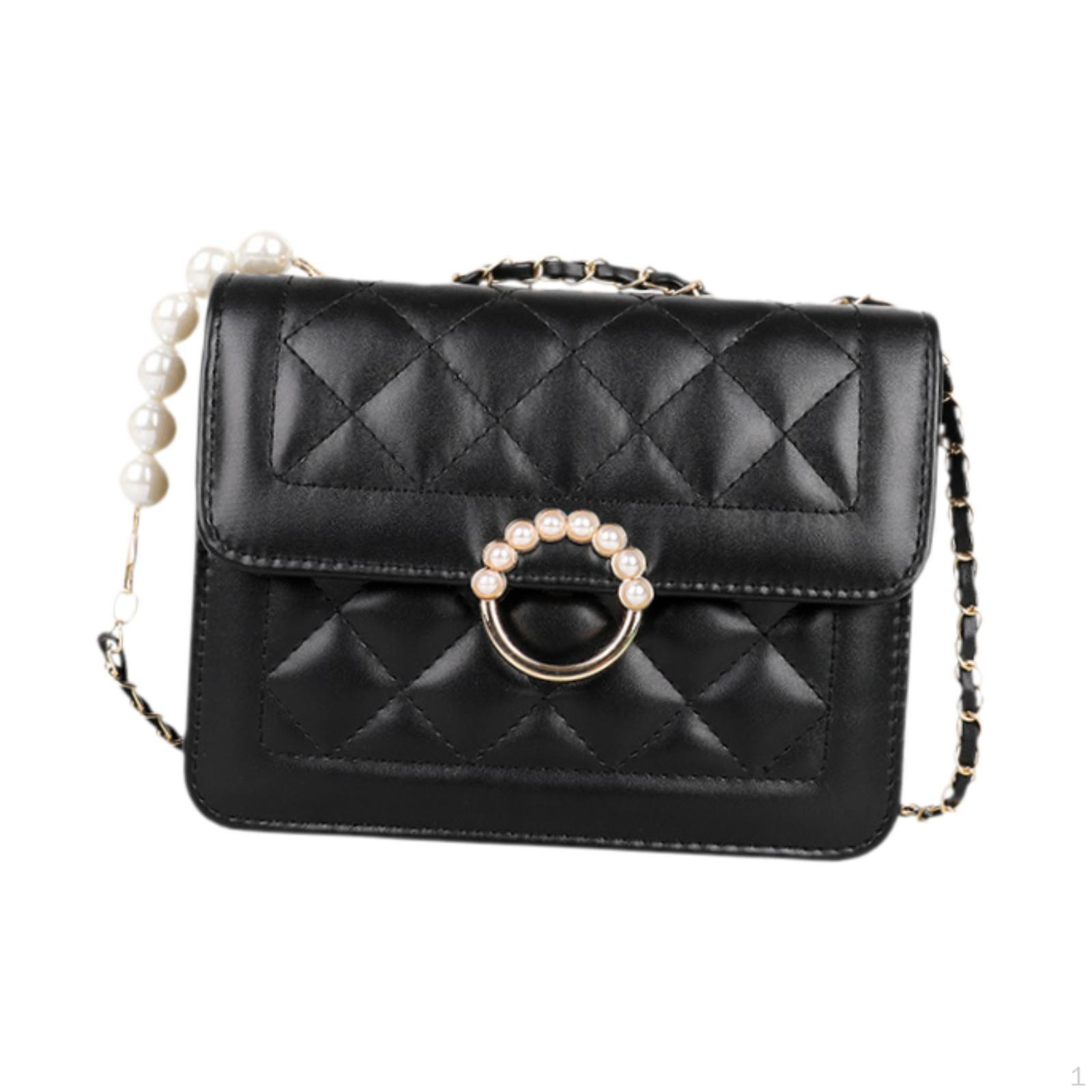 

Женская сумка через плечо Элегантная цепочка Crossbody для поездок на работу и покупок Весна Black 19cmx5cmx15cm