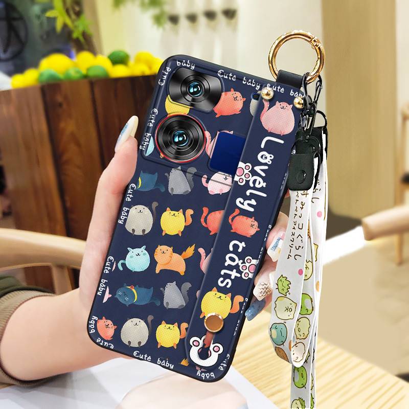 Dirt-resistant Back Cover Phone Case For ZTE Nubia Z60 Ultra Soft Case Shockproof Protective Anti-dust Cute Lanyard Ring