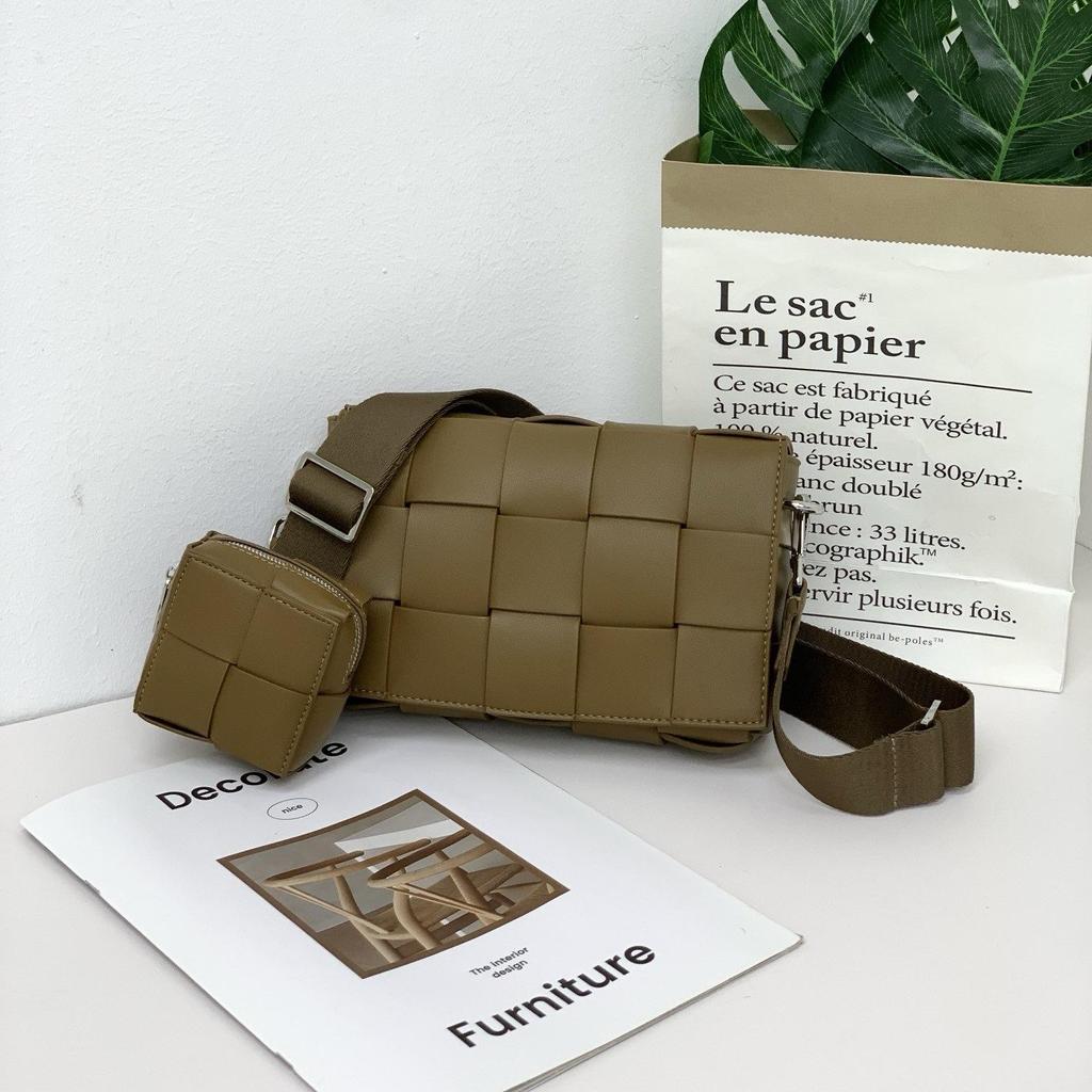 Women's Fashion Woven Leather Shoulder Bag 2025 - Trendy Winter All-Match Small Square Messenger