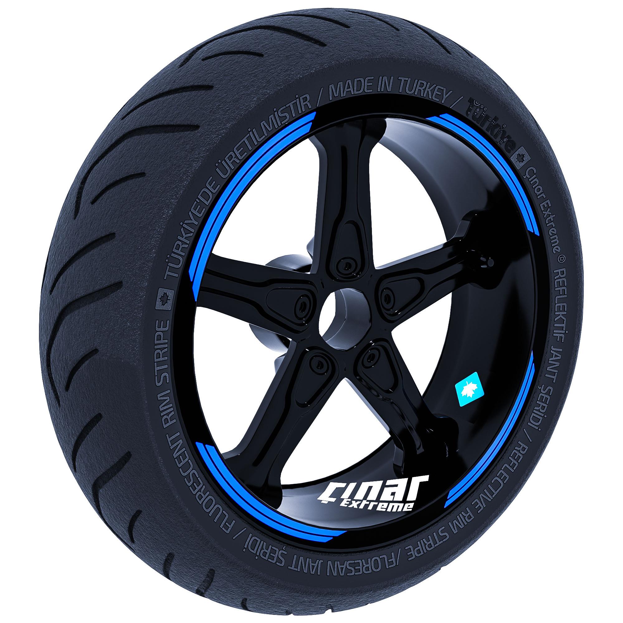 

Дизайн с двойной полосой Azur Blue Rim Tape Wheel Stripes Decals Sticker CinarExtreme