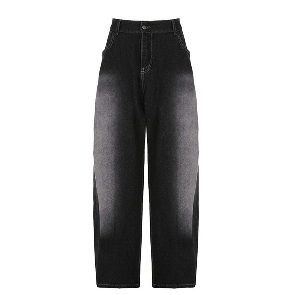 Dámské volné široké kapsy na nohách Cargo džíny s mnoha kapsami