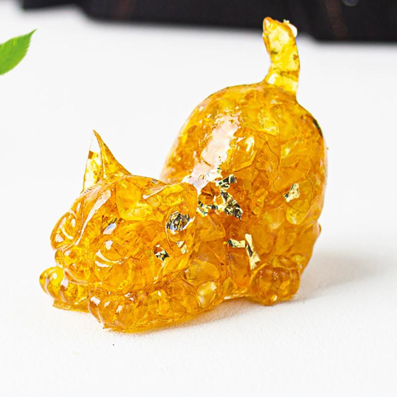 Katze Traditionelle Desktop-Dekoration Wohnaccessoires Tee-Haustier Sammlung Skulptur Handwerk