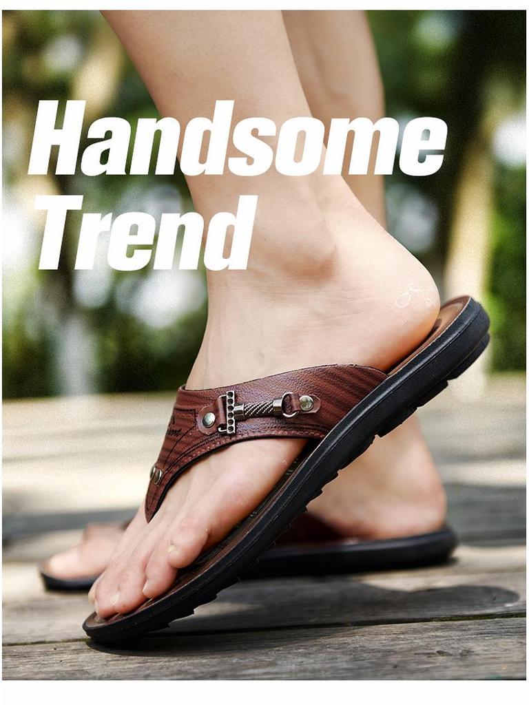 Men's Soft Sole Non-Slip Breathable Summer Sandals - Versatile Open-Toe Beach Shoes for Outdoor Wear