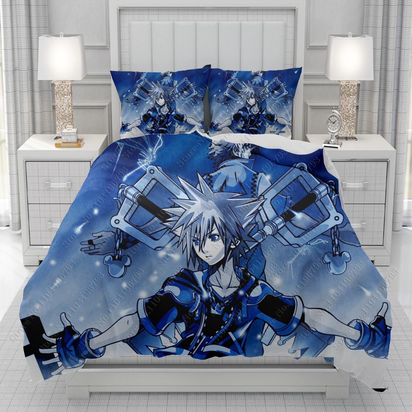 

Kingdom Hearts смешной 3D пододеяльник мужчины женщины/Дети KID Печать Дисней мультфильм Комплект постельного белья Одеяло Постель Мягкий 135x200cm 3pcs