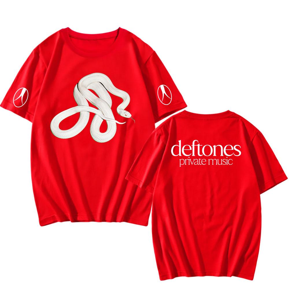 Soukromý hudební seznam skladeb Trička Deftones Rocková kapela Potisk Tričko Bavlna Volné Krátký rukáv Tričko Ženy Muži Unisex Streetwear
