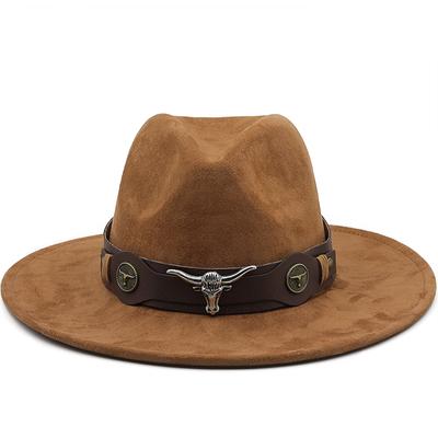 Simple Women's Men's Suede Hollow Western Cowboy Hat With Fashion Belt Gentleman Lady Jazz Cowgirl Toca Sombrero Cap