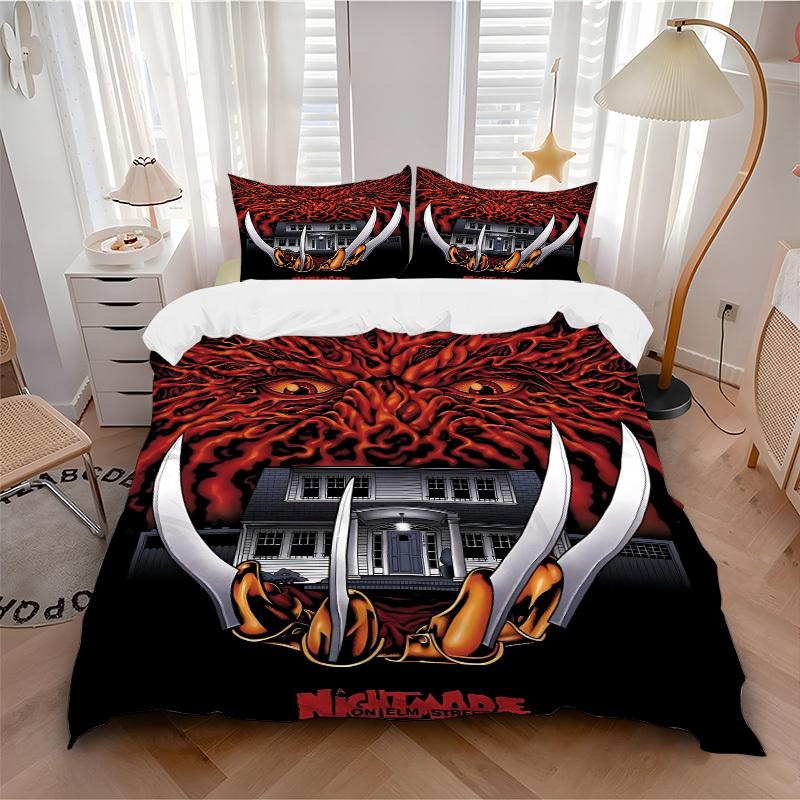 

3pcs A Nightmare on Elm Street Bedding Set, Soft Polyester Duvet Cover and Pillowcases Machine Washable Seasons all suitable 81 135x200cm