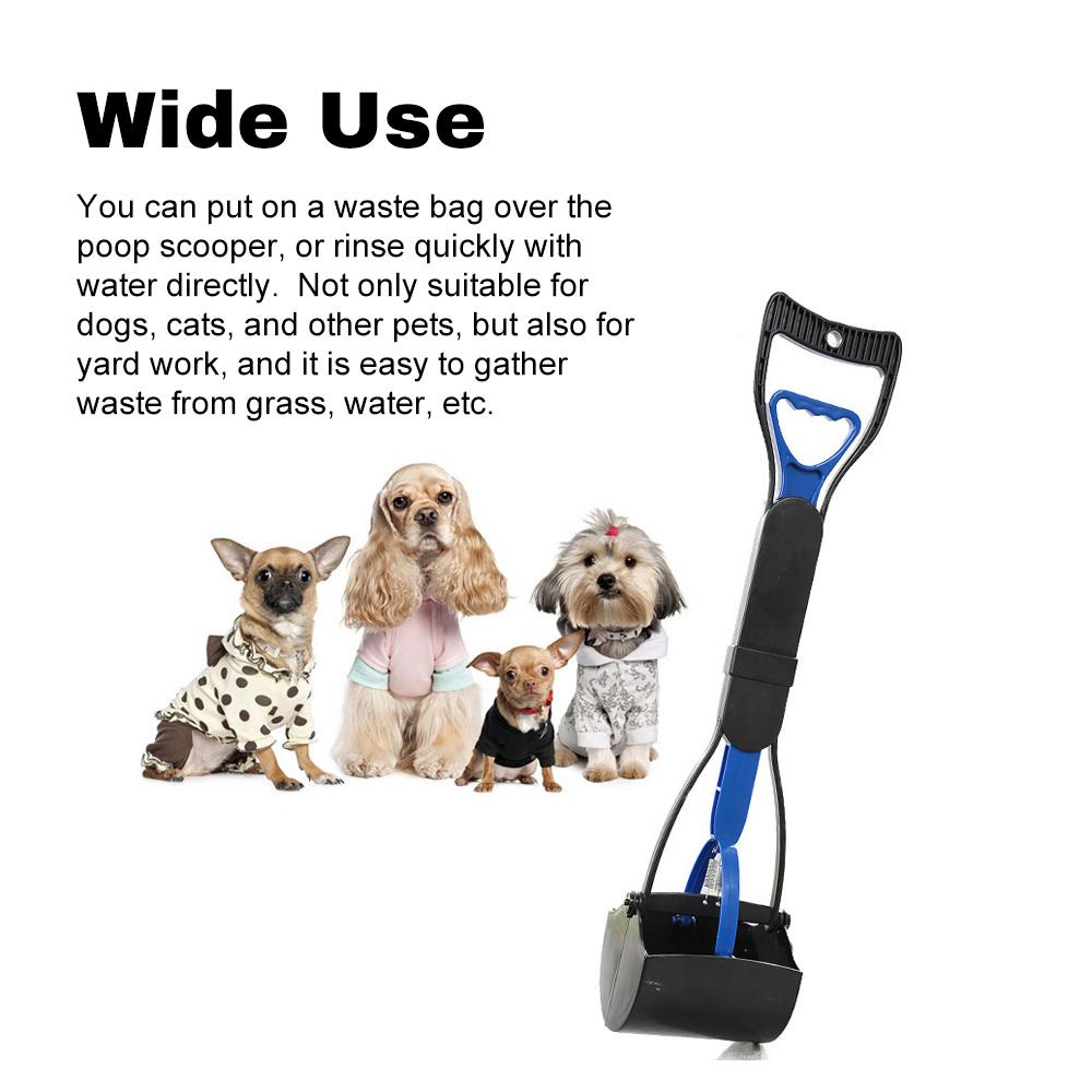 18'' Long Handle Pooper Scooper with Garbage Bag  Bone-Shaped Storage Box Foldable Pet Pooper Scooper for Dogs  Cats