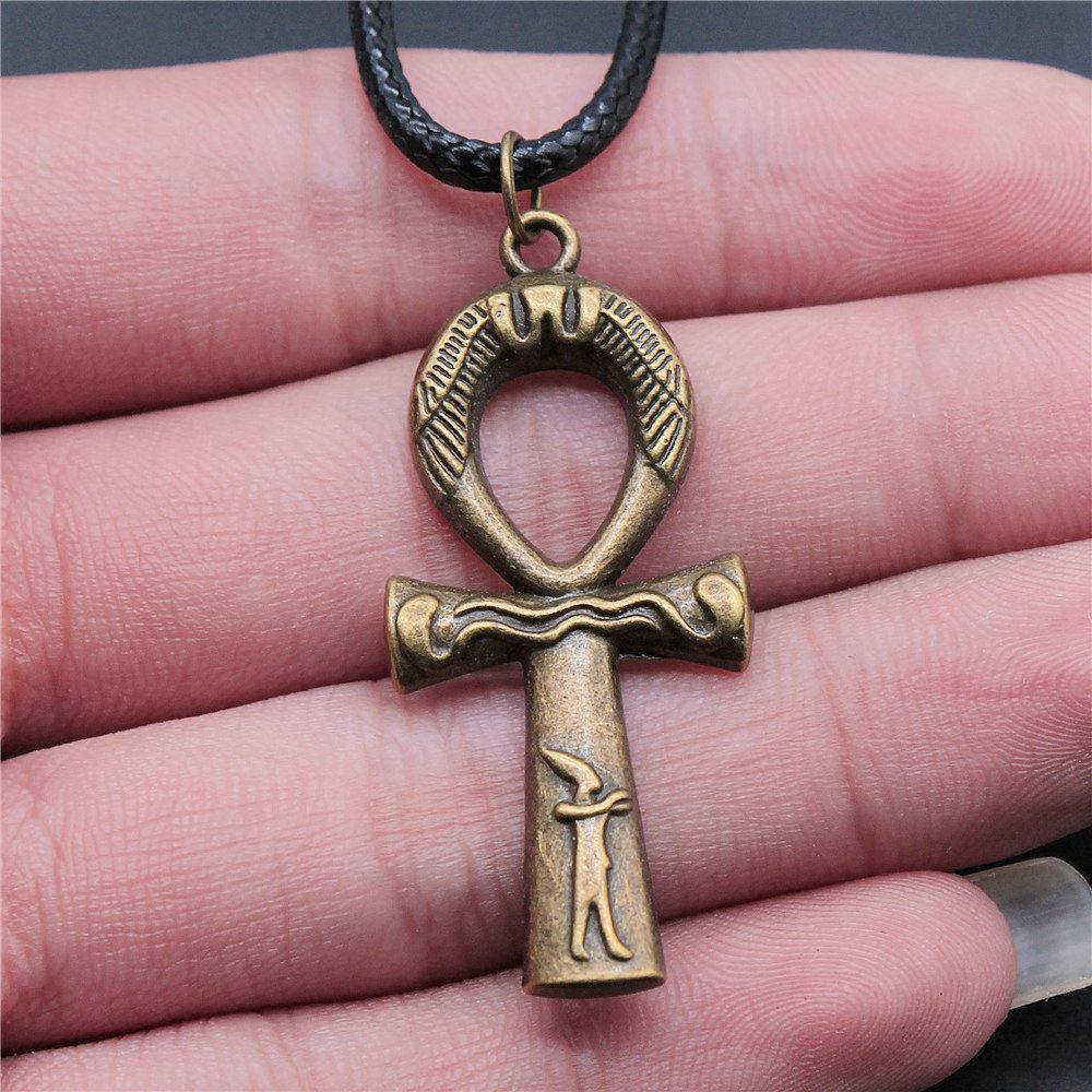 Kreuz Ankh Antikes Ägyptisches Amulett Anhänger Antike Bronze Metall Brautkragen Halskette Bestseller