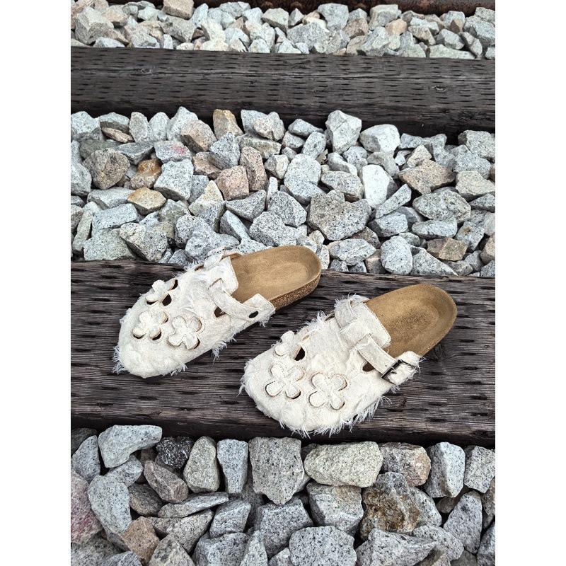 

Полые ретро-туфли Birkenstocks с пробковой подошвой Birkenstocks женские индивидуальные ленивые тапочки-мешки 35