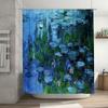 Water Lily Shower Curtain Artistic Floral Bathroom Decor Impressionism Wall Art Nature Landscape Home Decor Vintage Style Elegan