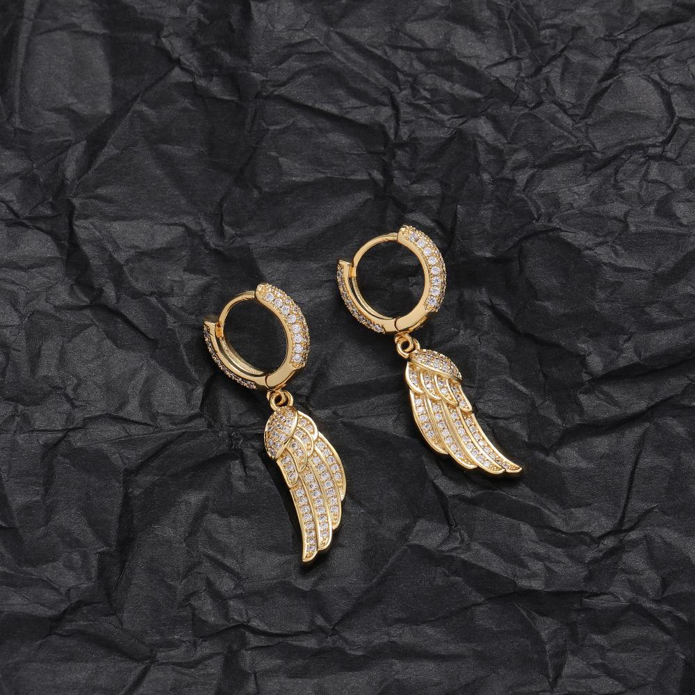New Feather Wing Three-dimensional Earrings with Symmetrical and Agile Wing Earrings