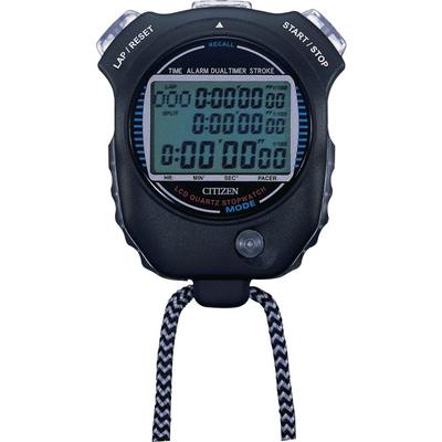 RHYTHM Citizen with Split Pace and Stroke CITIZEN Stopwatch, Waterproof, Time, Count, Measurement, Black, LC058-A02