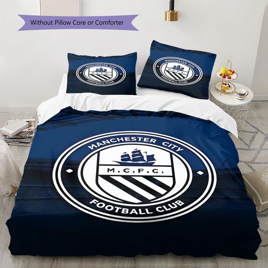 Pure MCFC Pride Bedding Quilt Set Quilt Cover Pillowcase Home Decoration Birthday Gift (1 * Duvet Cover + 2 * Pillowcase, Without Core)
