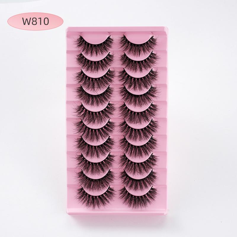 5D False Eyelashes - 10 Pair Pack: European & American Style, Multi-Layer, Soft, Natural, Dense