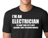 Electrician T-shirt Gift For Electrition Profession Tee Shirt Student Gift Graduation Hand Made T-shirt