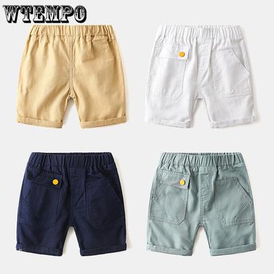 Boys' Cropped Pants Summer Style Solid Color Pants Children's Casual Shorts Children's Clothing Mid Length Pants