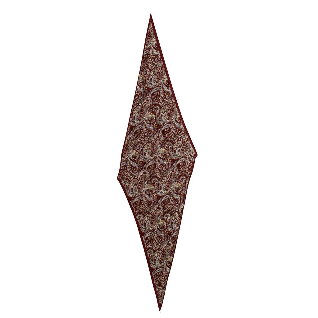 Elegant Double Crepe Women's Scarf: Double-Sided Vintage Print, Fashionable Commute Shawl with Sunscreen and Sunshade Features.