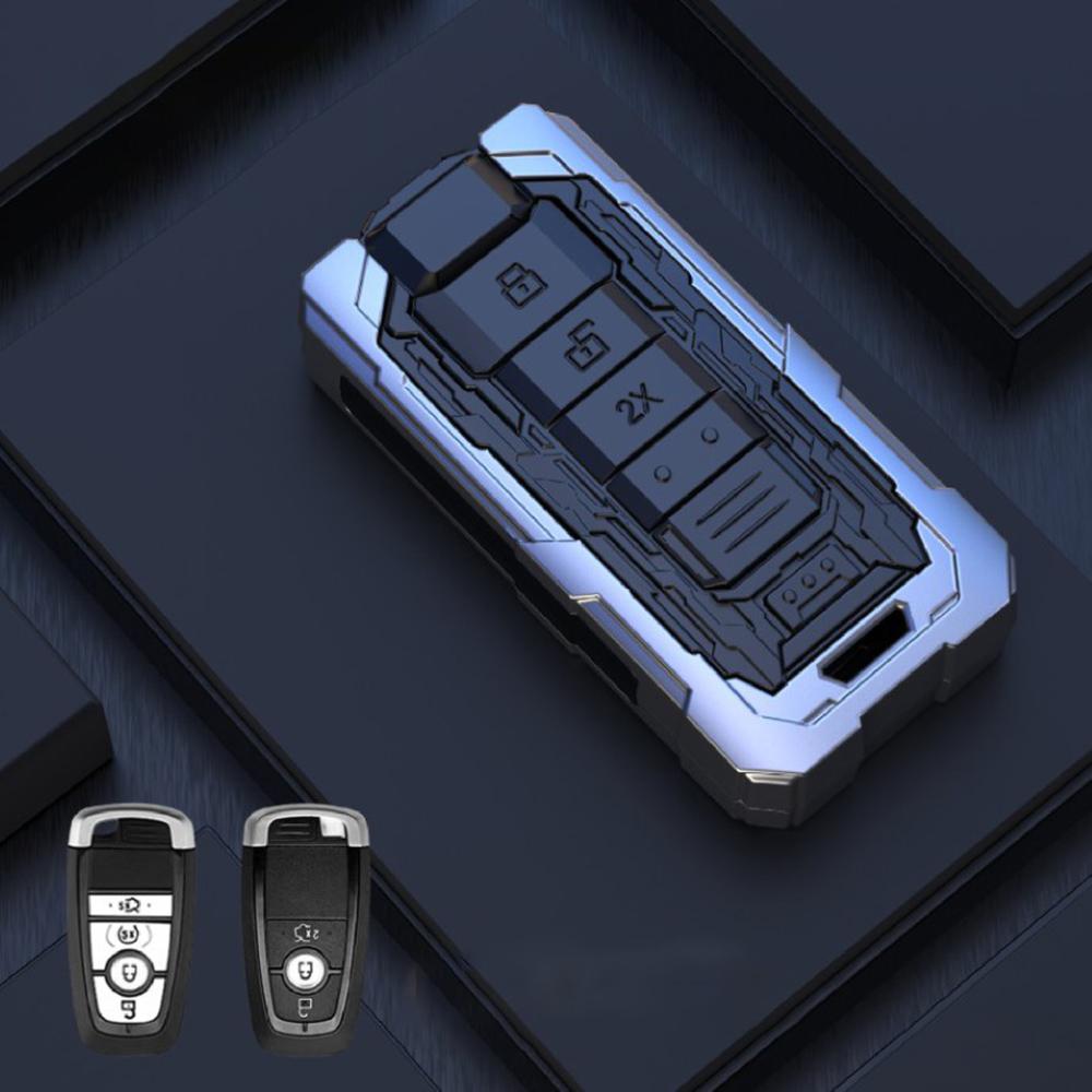 Zinc Alloy Car Key Case Cover Shell Fob for Ford Edge Fusion Mustang Explorer F150 F250 F350 Ecosport Protector Holder Keyless