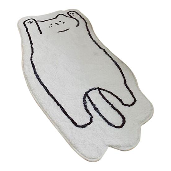 Cartoon Animal Carpet Imitation Cashmere Bedroom Rug Anti-Slip Cat Dog Floor Mat for Living Room Nursery Children's Room
