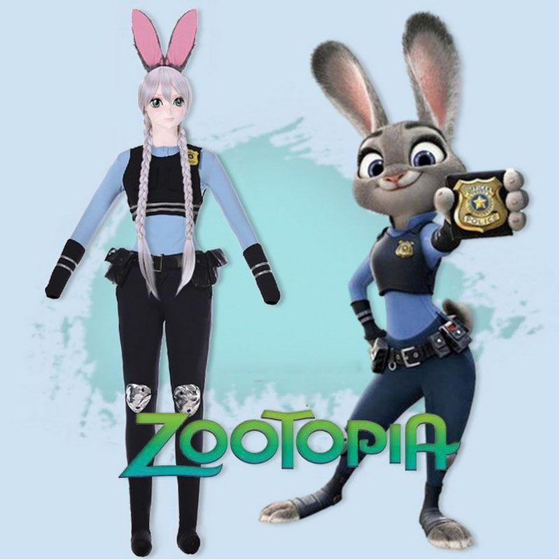 Premium Quality Zootopia Rabbit Bunny Officer Judy Hopps Cosplay Costume For Parties