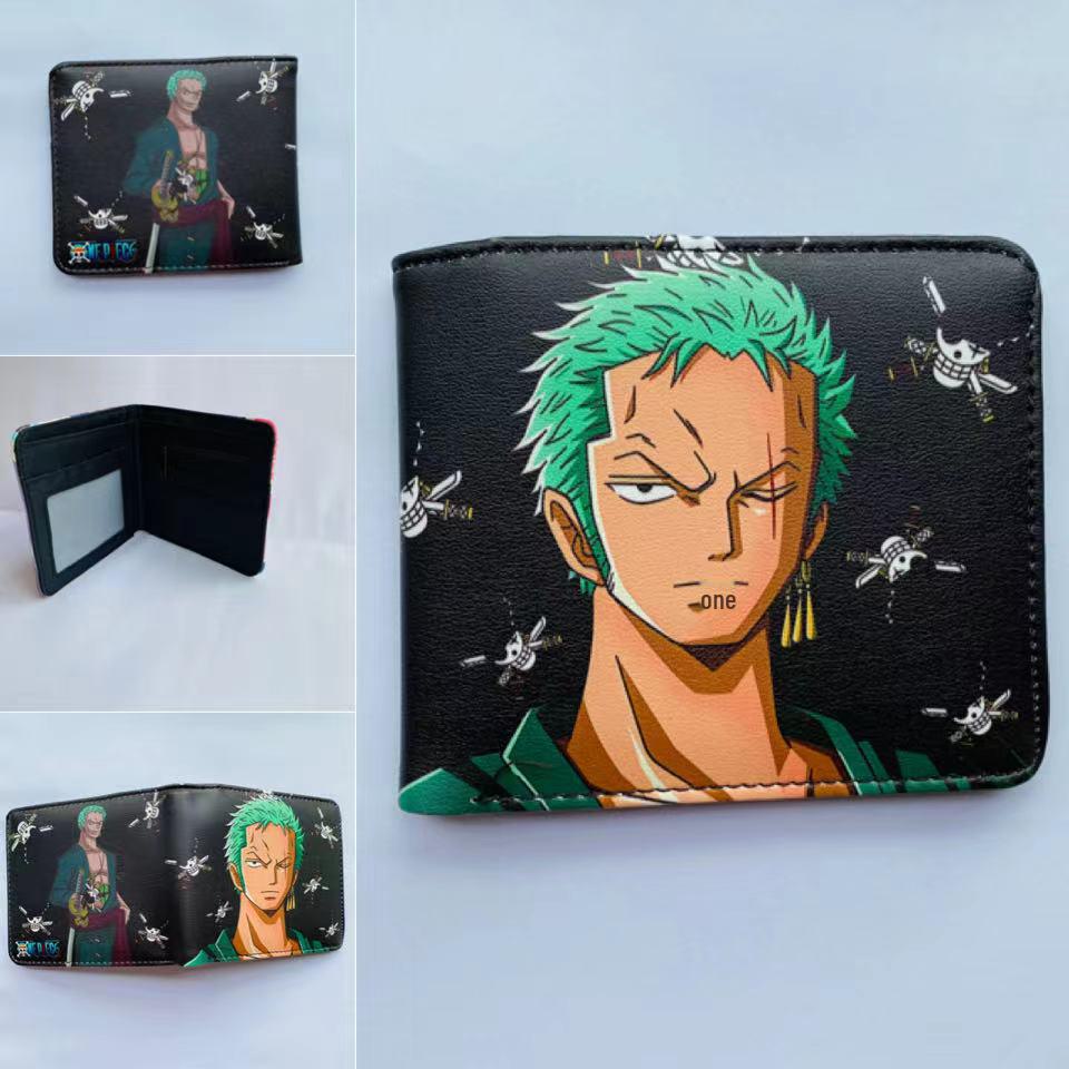 One Piece Luffy & Zoro Unisex PU skórzany krótki portfel i portmonetka
