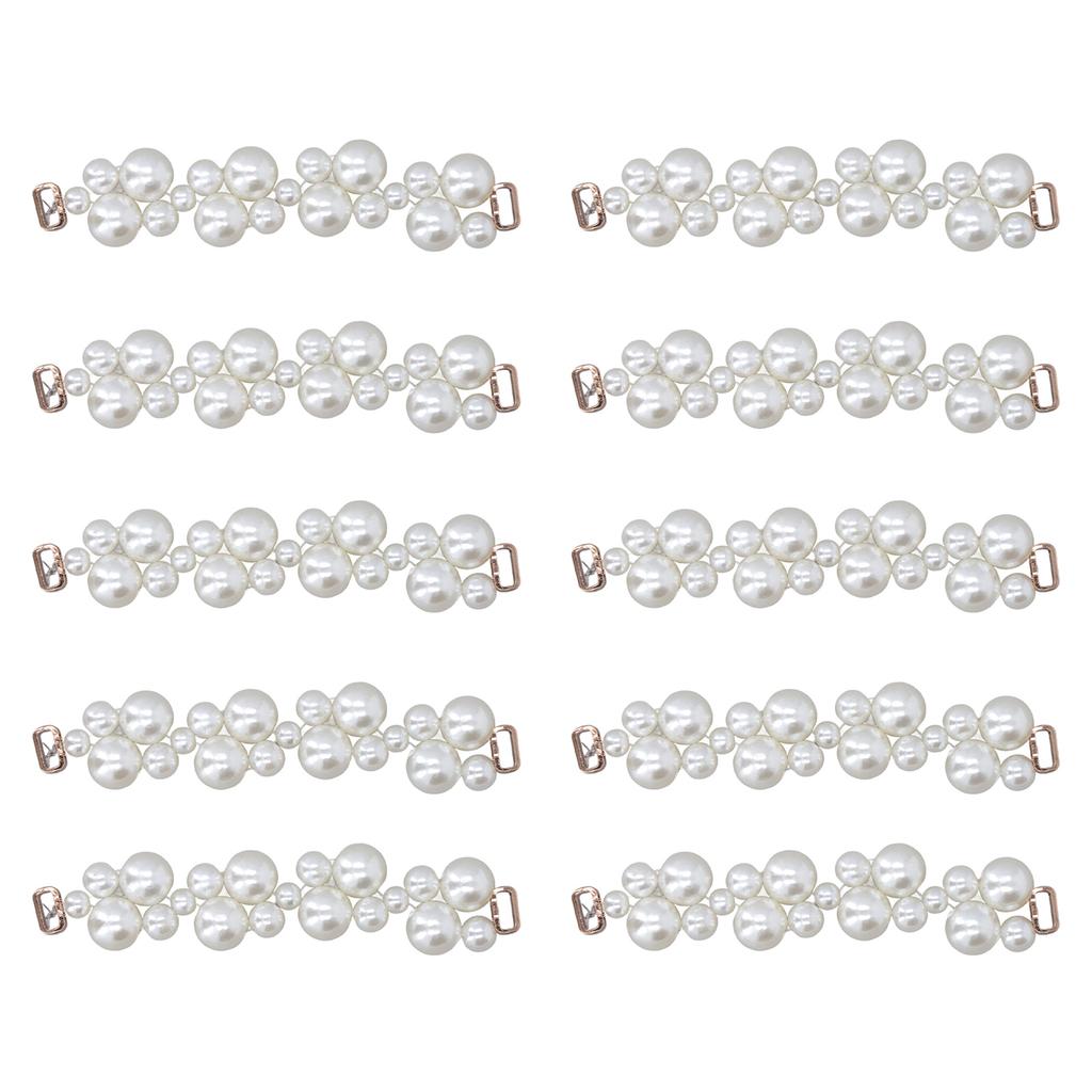 10pcs Pearl Bag Chain with Metal Clasp Polishing Process Exquisite Pearl Chain Strap for Cell Phone
