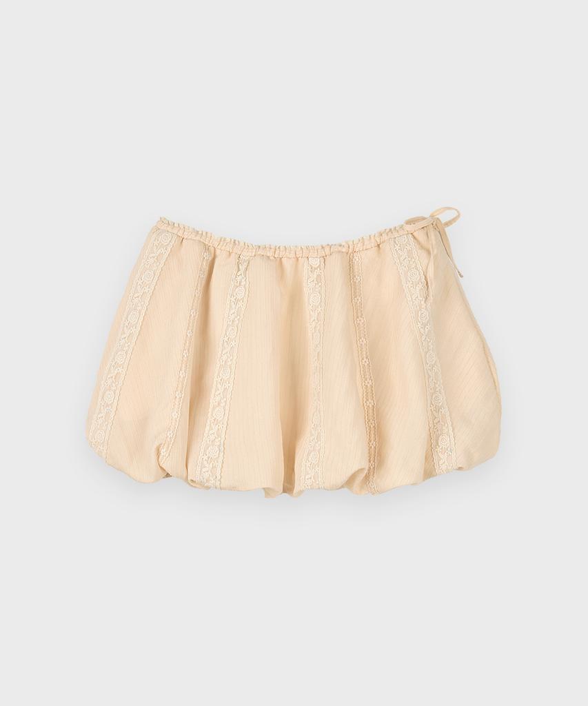 Sinun Lace Balloon Mini Skirt (Apricot)