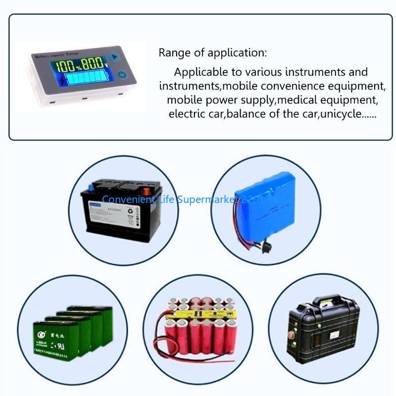 XXUA 10-100V Universal Battery Capacity Voltmeter Tester LCD Car Lead-acid