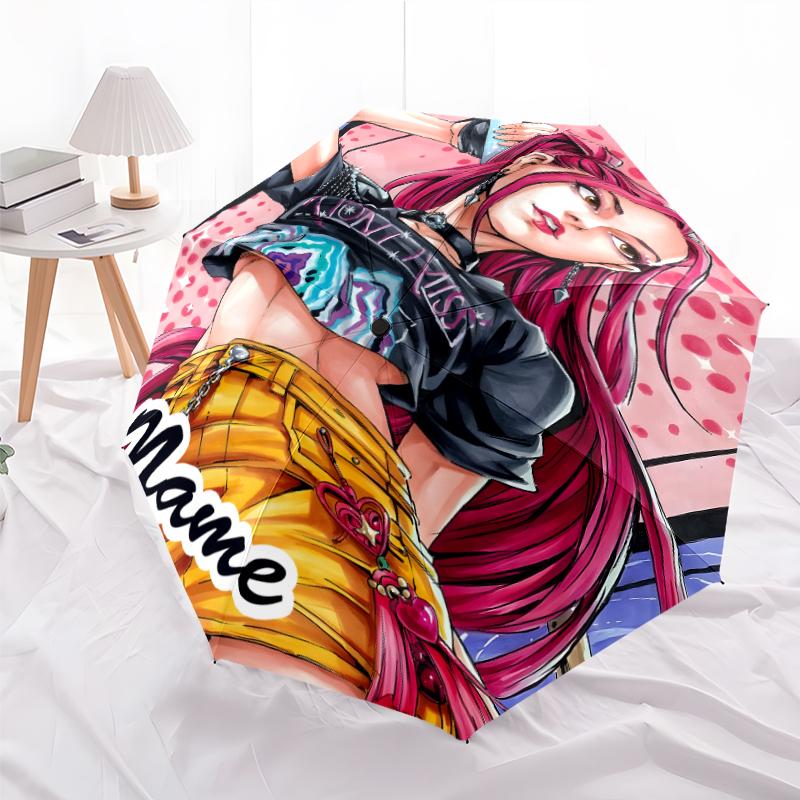 Personalized Name K-KPop Demon Hunters Print Umbrella - Automatic Open/Close, Eight-Rib Durable Frame, Automatic Folding Umbrella