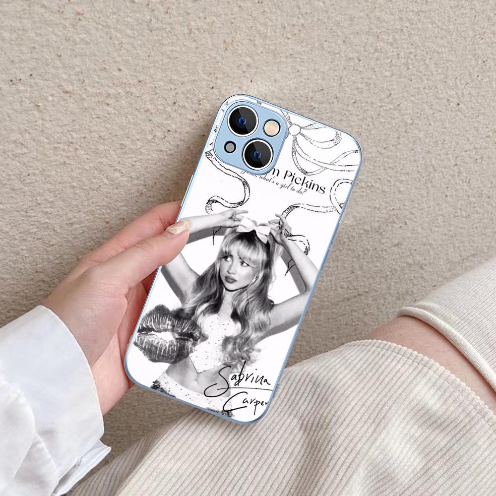 Obal na telefon Singer S-Sabrina C-Carpenter Pro IPhone 14 13 12 Mini 11 Pro XS Max X XR 14 Plus Kryt z tvrzeného skla