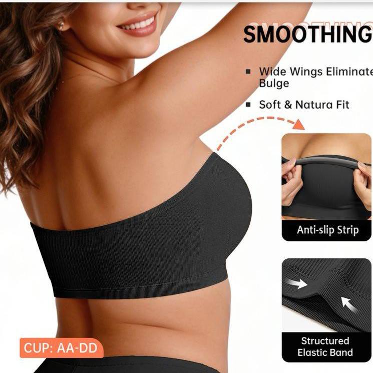 SHAPERMINT Trägerloser BH, Kabelloses Anti-Rutsch-Bandeau, Konvertierbar 3XL brown