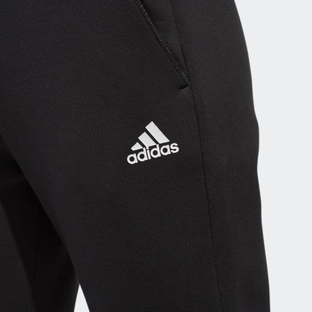 Adidas Solid Color Logo Print Drawstring Waist Sports Pants Women Bottoms Black DM5267