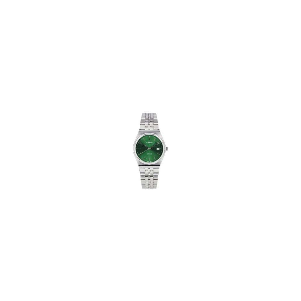 Casio Cheap Casio MTP-B145D-3A Unisex Quartz Watch Metal Silver Green 38mm
